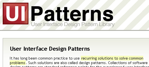 UI-patterns - screen shot.