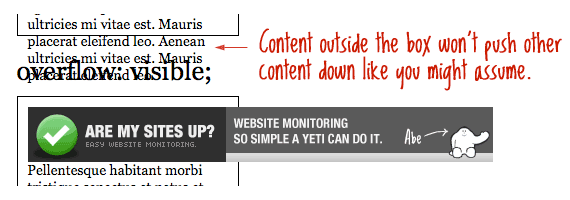 溢出的内容不会影响后继布局